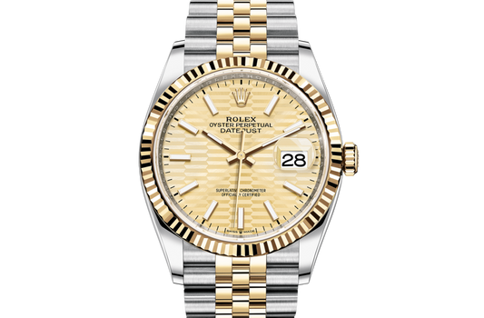 Rolex DATEJUST 36 Oyster, 36 mm, Oystersteel and yellow gold