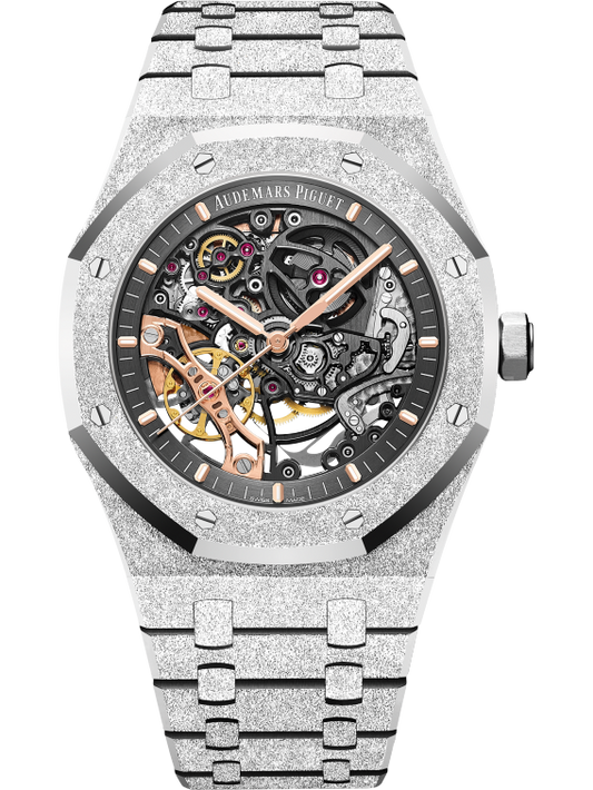 Audemars Piguet Royal Oak Frosted Gold Double Balance Wheel Openworked White Gold 15407BC